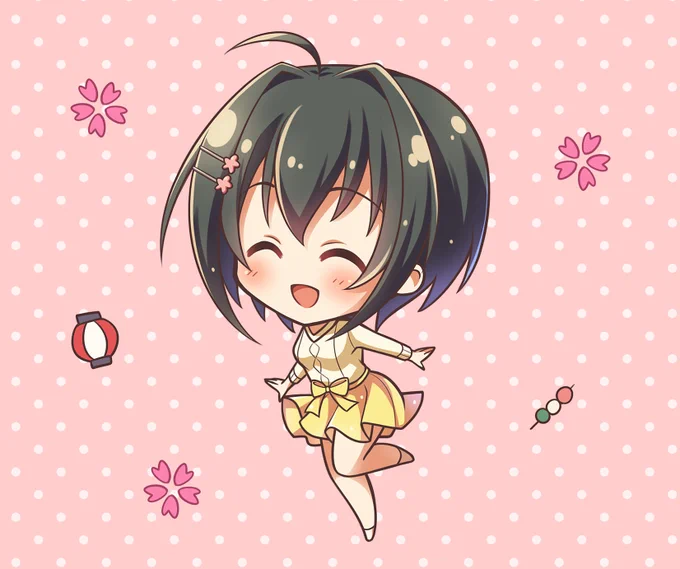 2019年の小日向ちゃんカレンダーのSD小日向ちゃんたち
1～4月 