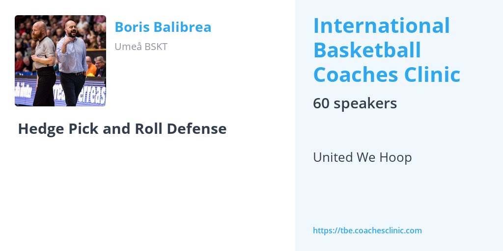 Excited to be speaking at International Basketball Coaches Clinic! 

@Coaches_Clinic 
#UnitedWeHoop 

👇🏼👇🏼👇🏼👇🏼👇🏼
tbe.coachesclinic.com/talks/hedge-pi…