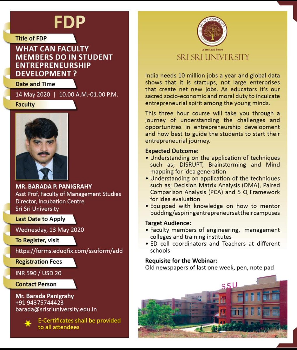 Sri Sri University tweet media