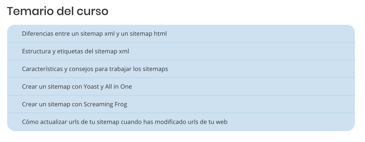 Sacamos nuevo curso en <a href="/SeowarriorsClub/">SEOWarriors Club</a> 💣6 clases potentes sobre #Sitemaps 💣
Liberadas todas de golpe y de la mano de nada más y nada menos que.. 🥁<a href="/madreSEOperiora/">Madre SEOperiora</a>
Toda la teoría y práctica para que Google te rastree mejor👇
seowarriors.club/curso-de-sitem…