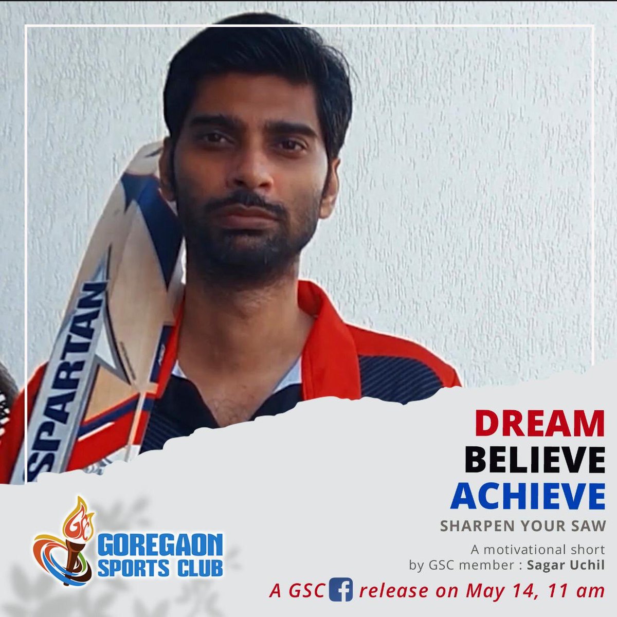 GSCMalad's tweet photo. Three cheers to all the wonderful sportspersons at our very own GSC. #GoregaonSportsClub presents Dream Believe Achieve A motivational short film by our own GSC member, Sagar Uchil. A GSC FB release on May 14, 2020 at 11 am: https://t.co/746WH2EBVA
#SharpenYourSaw #GSCCares https://t.co/LbGQwVCcsQ