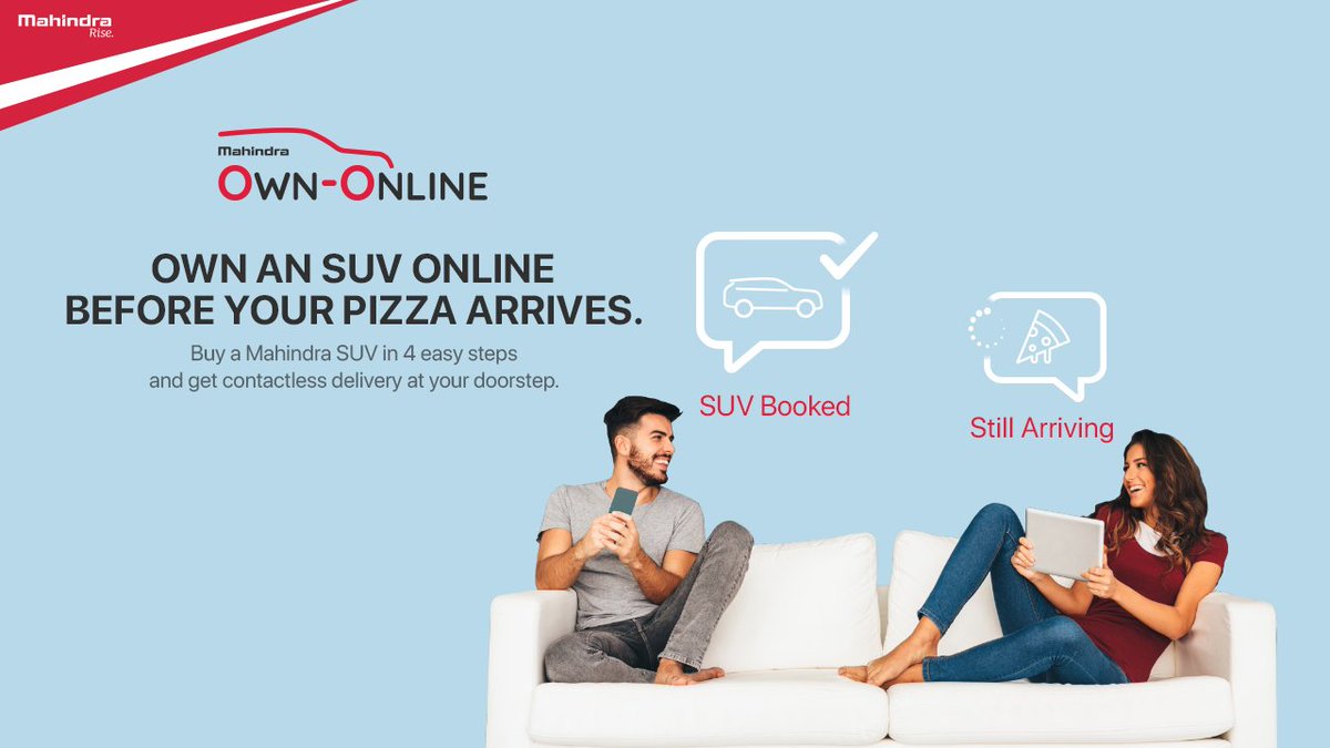 ANANDMOTORS4's tweet photo. Presenting #MahindraOwnOnline, India’s most complete online car owning solution. Now buy a Mahindra SUV in 4 easy steps, and get contactless delivery at your doorstep. Know more: https://t.co/hZwKbNpQaM
#FutureOfAutoRetail https://t.co/lc06zCKp54 https://t.co/EOOFF3H9Uj