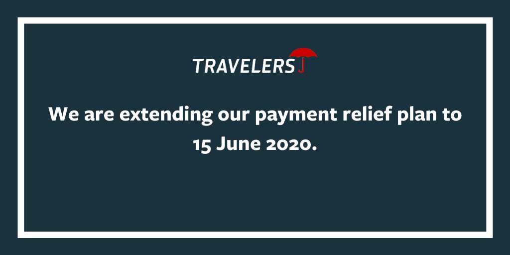TravelersEurope's tweet image. Effective immediately, we are extending our payment relief plan to 15 June 2020, and the details of the plan remain the same.  Read more: travl.rs/2ztm0il #Covid19 #coronavirus #paymentrelief