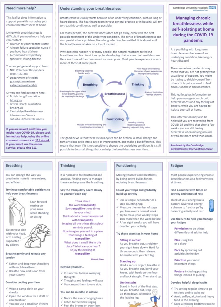 RachelTuffnell's tweet image. New resource “managing chronic breathlessness while at home during the COVID-19 pandemic” created by Cambridge Breathlessness Intervention Service
@Dyspnea2021 @lunguk @BTSrespiratory @CUH_NHS @Marllen98 cuh.nhs.uk/breathlessness…
