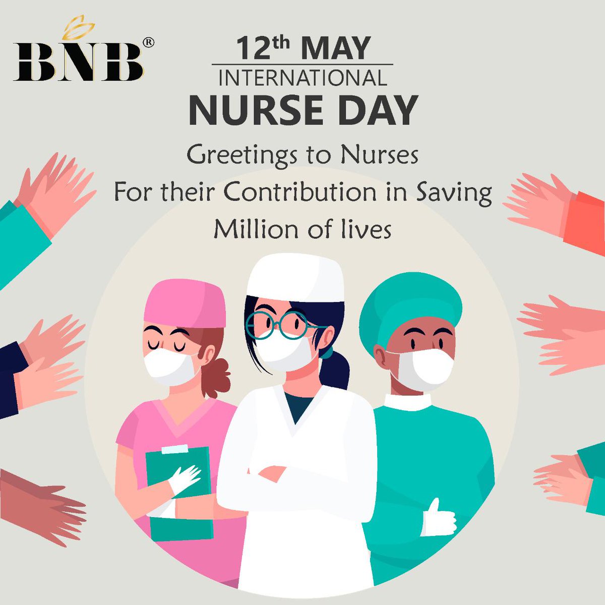 Greetings to nurses for their contribution in saving million of lives
#nurse #nurseday #internationalnurseday #stayhealthy #greetings #happynurseday #nursesweek #stayhomestayhealthy #BNB