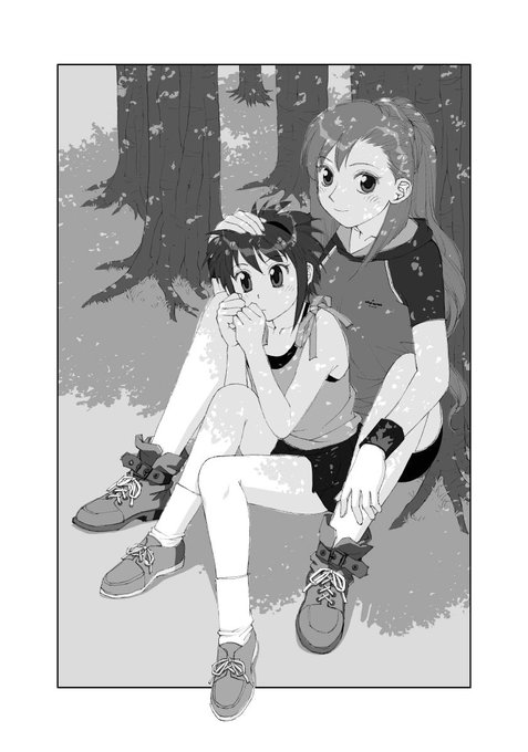 「ボクのふたつの翼」から、台詞フキダシ無し絵、その,40
この漫画はペン入れした原稿(線画)をスキャナーでMacに取り込んでPhotoshopで彩色から仕上までしています
明るいうちからエッチなシーンでゴメンなさい(^^;; 