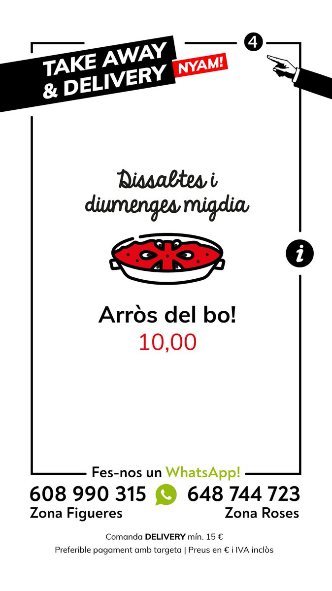ElDynamicBar's tweet photo. Aquí teniu la carta del servei #eldynamicacasa 🍔 Qualsevol dubte contacteu-nos als telèfons 608990315 (zona #Figueres) 648744723 (zona #Roses) 💪🏻 Ja sabeu què dinar avui? #comerçlocal #costabrava #emporda #eldynamicbar https://t.co/uXOH9Om2yn