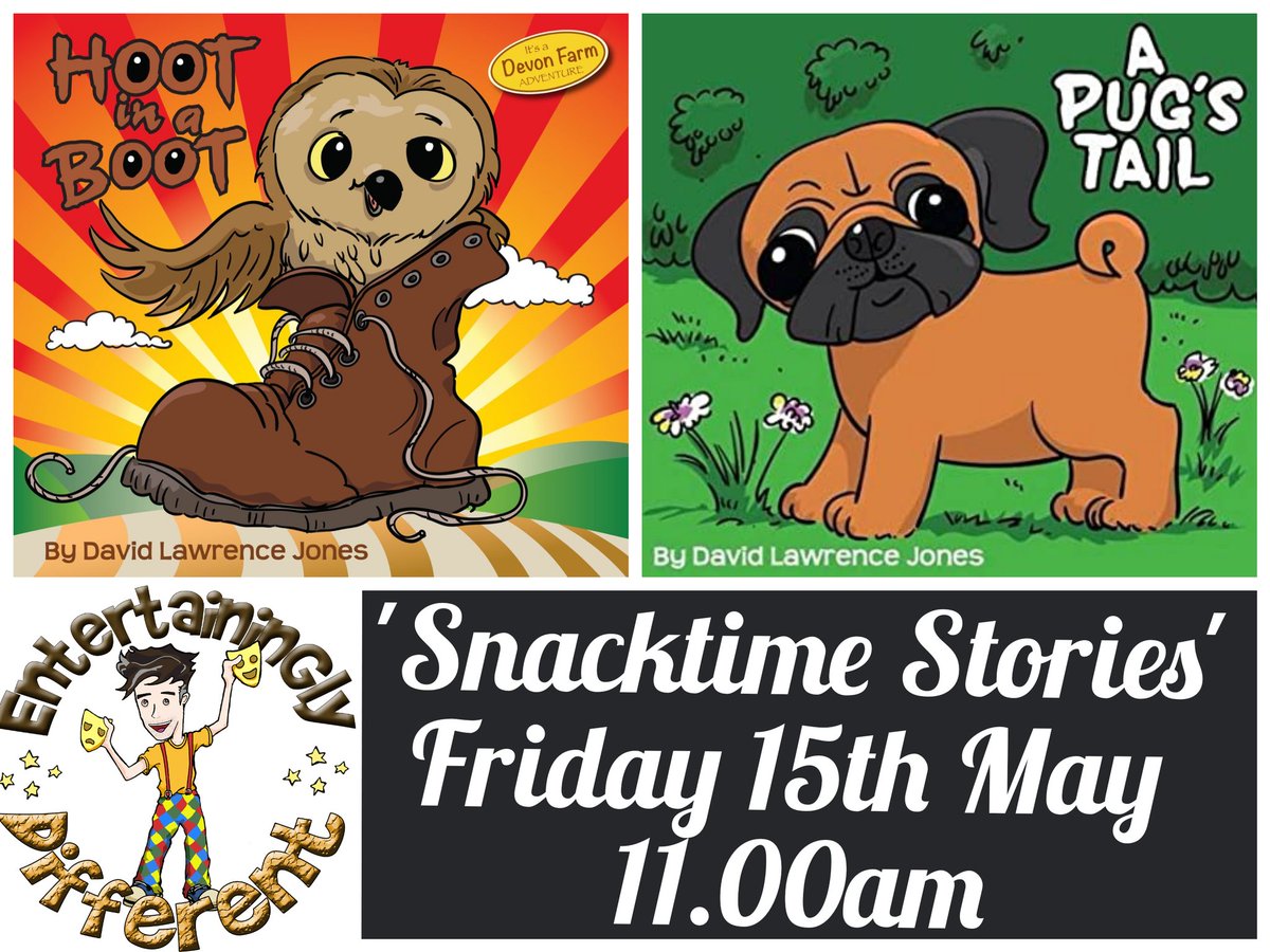 EntertaininglyD's tweet photo. @BookDevon @BooksPieces @ChildBookEvents @pbooksblogger @PictureBookDen Join Rob for @EntertaininglyD 'Snacktime Stories' live this Friday at 11am where he'll be sharing two fabulous picture books by @DavLawJones @apugstail https://t.co/lhZwv8QRqN