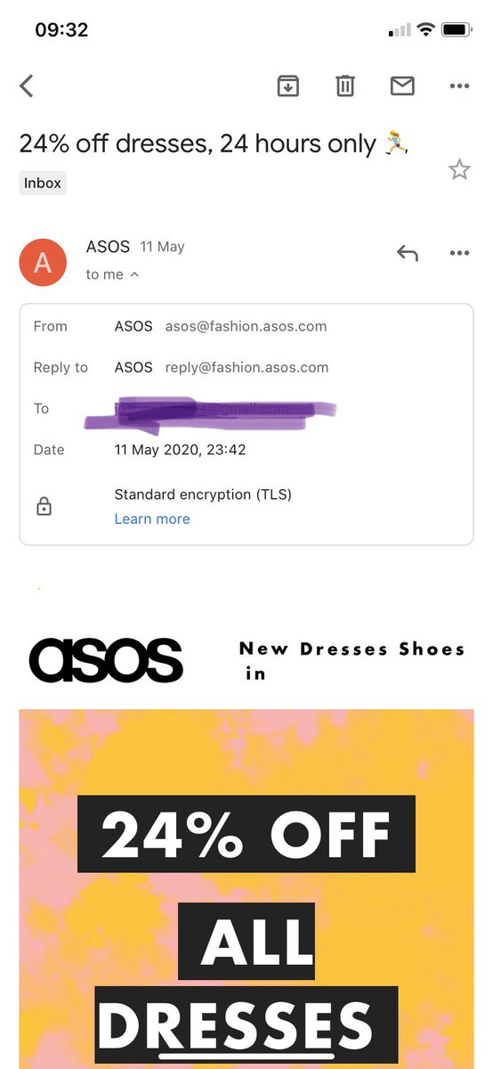 jomeld's tweet photo. Hi @ASOS_HeretoHelp . I only received your 24% off dresses at nearly midnight last night and it ended at 8am this morning! I didn’t see the email until this morning. Was this an error? I wanted to buy a new dress this morning 😢 https://t.co/w5lrgD7CPs