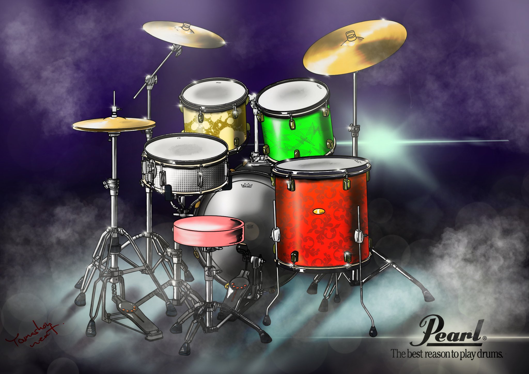 Pearl Drums 第一回 ぬり絵作品展 Twitter