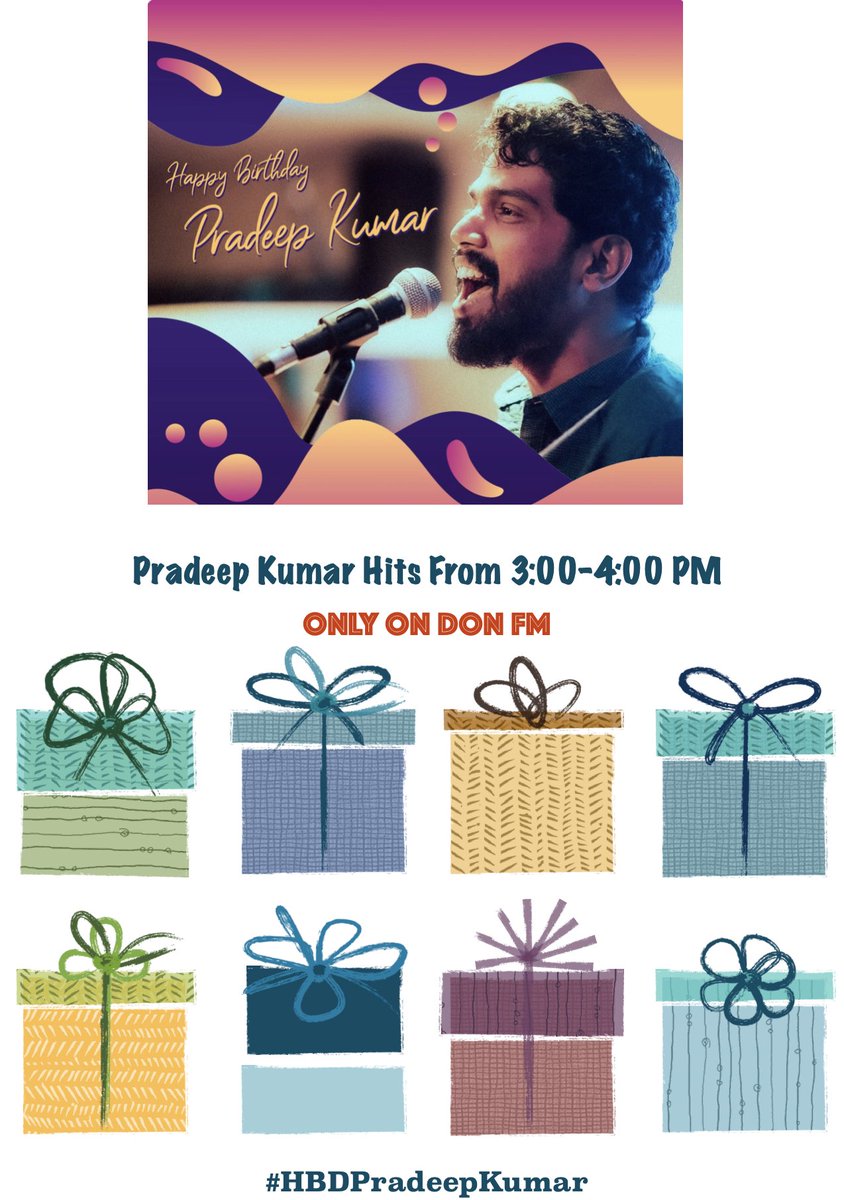 #HBDPradeepKumar 💕

Pradeep Kumar playlist from 3 PM onwards

#DonFM