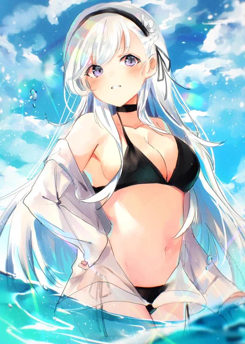 水着ベルファストちゃん!

#アズールレーン #イラスト 