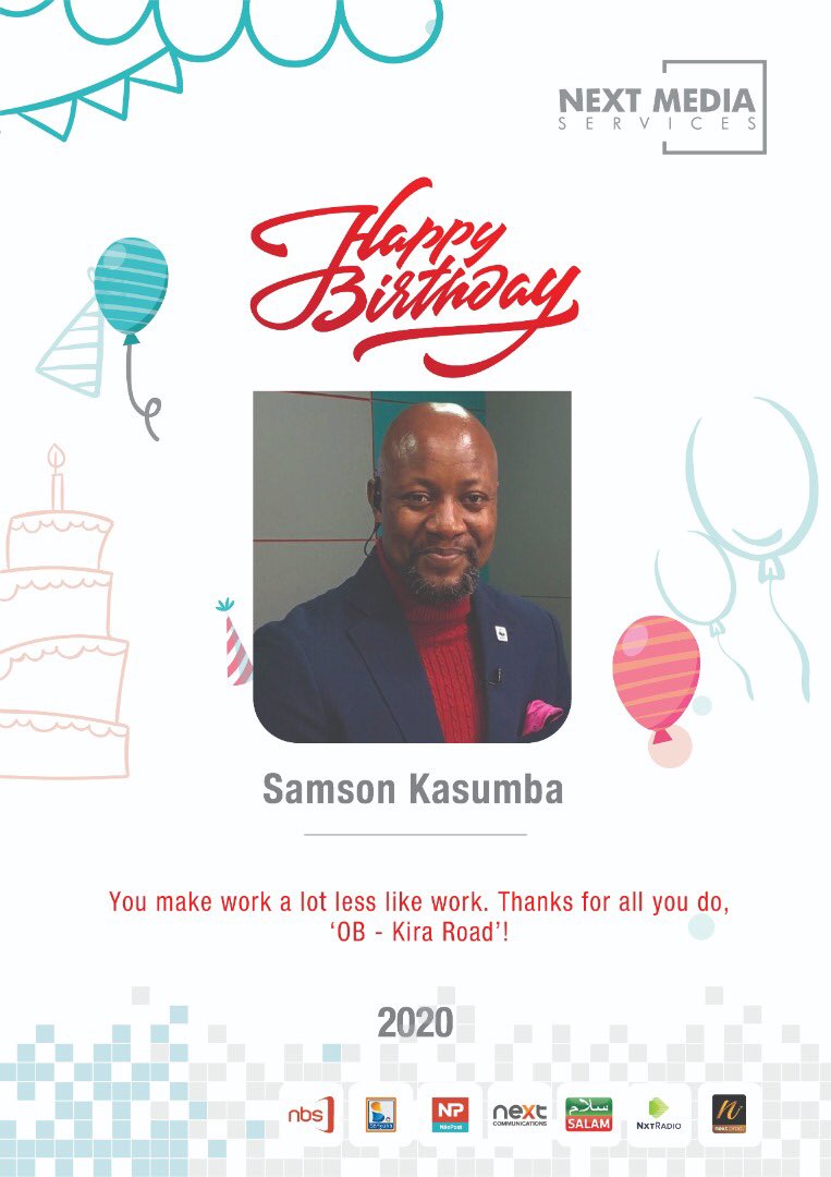 NBS Television (@nbstv) on Twitter photo If "life is what you make it" was a person, <a href="/SamsonKasumba/">Samson kasumba</a> would be the face. Happy Birthday to the man of all seasons.
#NBSUpdates #StaySafeUG If "life is what you make it" was a person, <a href="/SamsonKasumba/">Samson kasumba</a> would be the face. Happy Birthday to the man of all seasons.
#NBSUpdates #StaySafeUG