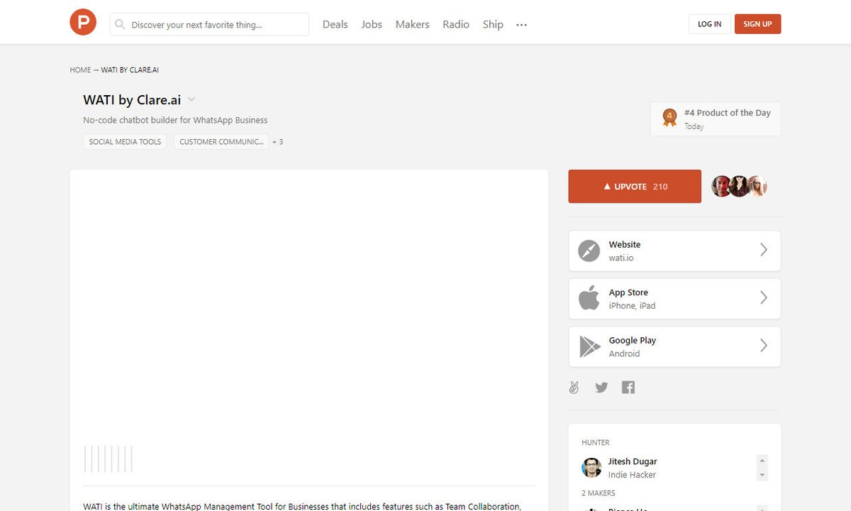 botcide's tweet image. WATI by amp.gs/3A0J — No-code chatbot builder for WhatsApp Business
#teamcollaboration #contactmanagement #apisupport #features #whatsappchatbot #chatbot
via producthunt.com
☛ amp.gs/3A00