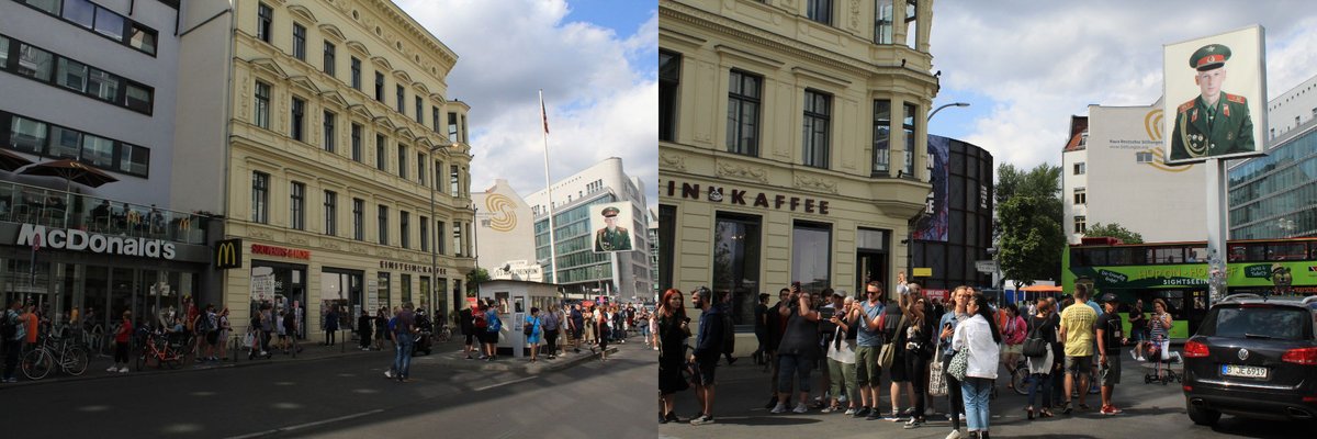 Où atterrir pour les musées ? Imaginer les gestes-barrières contre le retour à la production d’avant-crise -> framaforms.org/ou-atterrir-po… #ouAtterrirMusees (ill. CheckPoint Charlie, Berlin)