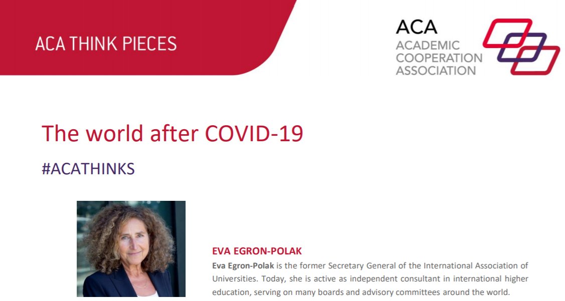 fmarmole's tweet photo. The #highereducation world after #COVID19. This global pandemic, as tragic and disruptive as it is, may also help to reset humanity’s future path in a new, more caring, compassionate &amp; ecologically sustainable direction: @eegronpolak.
https://t.co/zzdakNK5wr
@ACASecretariat https://t.co/jy2DbQAZJw