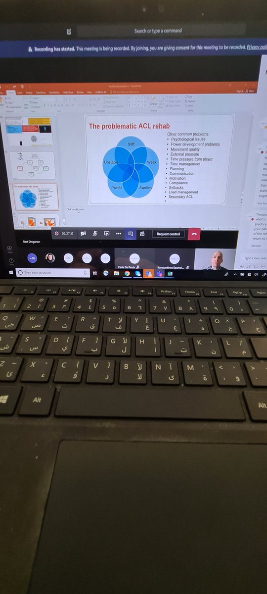 Fantastic ACL webinar with <a href="/BartDingenen/">Bart Dingenen</a> talking about motor learning and neural aspects in ACL rehab <a href="/Aspetar/">Aspetar سبيتار</a>