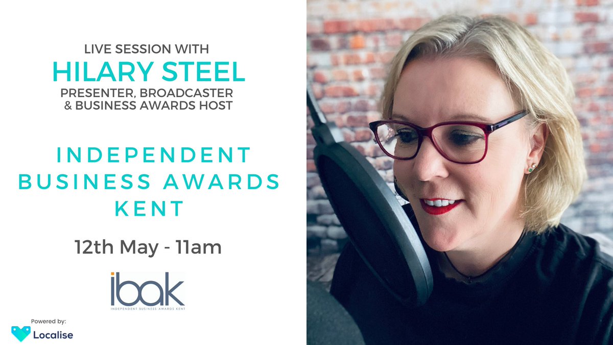 Localiseapp's tweet photo. Hilary is going LIVE in one hour! 

Kent Business Owners! Have you ever considered entering an award? 😇 Hilary Steel from @IBAKent will be joining us on 12th May to discuss the awards and give you advice on applying and the process. 

To watch: https://t.co/y84irOXgi6 https://t.co/V94MvqkKRd