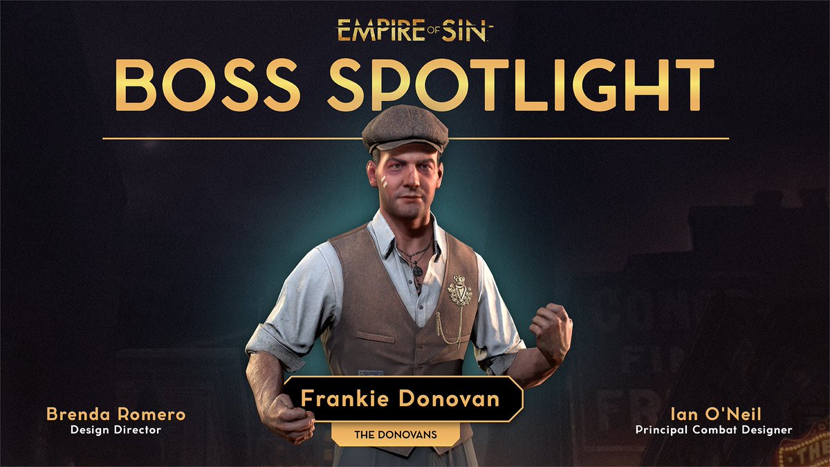 Grab yer tommyguns, we're heading to Chicago! Our first Boss Spotlight stream is happening this very week! Join us as Brenda Romero and Ian O'Neil give us a closer look at Frankie Donovan, this Thursday at 5 PM CEST / 8 AM PDT on twitch.tv/paradoxinterac…!