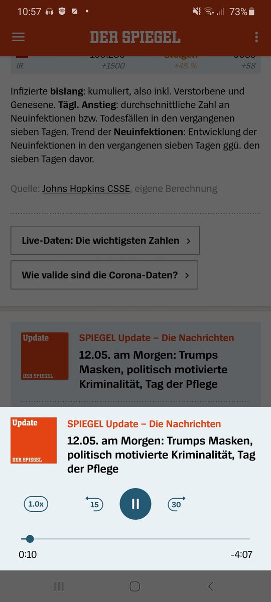 Wir haben einen tollen, neuen, nativen Podcast-Player in der <a href="/derspiegel/">DER SPIEGEL</a> -App. Er spielt beim Surfen und im Hintergrund weiter und ersetzt den alten Webplayer, der auf Smartphones leider immer wieder abbrach.