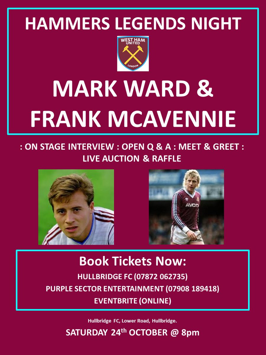 PurpleSector80's tweet image. NEW DATE!
@mark7ward @MaccaFrank @WHUFC_News_6 @WHUFCFZ @whufcbulletin  @whufcphotos @WestHamRambles @WHU_Forever @westhamfantv @West_Ham_COYI @irons_united @Irons_Home @westhamfans @claretandnews @claretandbluetv @ClaretandH 
#WHUFC #westham #irons #claretandblue