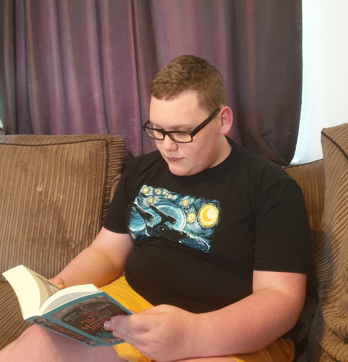 Caught reading👀
Joshua McDougall <a href="/Year7HGS/">Year7HarperGreenSchool</a> <a href="/harper_english/">Harper Green English</a> has been engrossed in a new book recently.....called 'The Murderer's Ape' by Jakob Wegelius. 
Here's the pic his mum took...Thanks for sharing Joshua and keep reading 📚👌🏼👍🏻