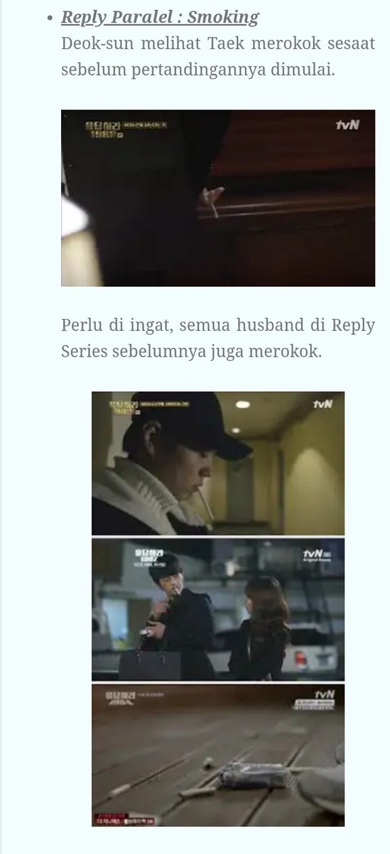 Parallel scene baik di dalam drama Reply Series maupun Reply 1988 saja itu bikin merinding, guys. Percayalah. Hal sekecil begini bisa jadi petunjuk besar kalau kita cukup jeli dan nonton dengan perasaan netral.