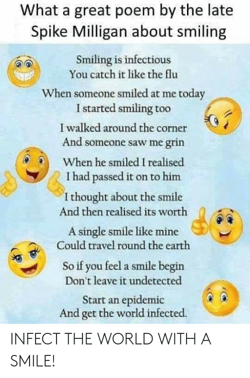SENDCo3's tweet photo. @BeechesCP 
Has to be one of my favourite poems- very important at the current time.
Can you spread a smile today? https://t.co/OXjfcdpXmQ