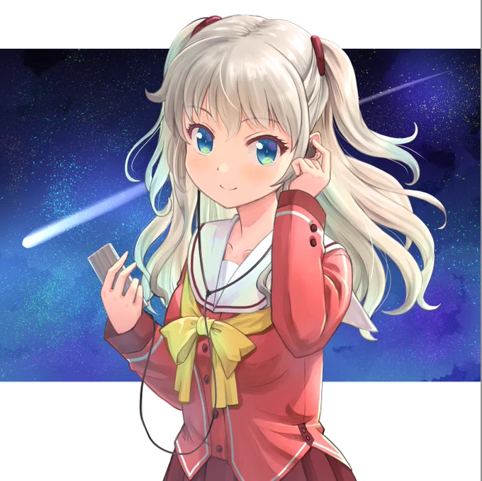 『神様になった日』で #Charlotte 5年ですか…と、懐かしくて描いてみた
 #友利奈緒 