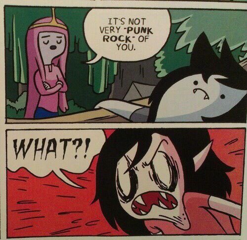 things that no one cares about but me: marceline being called a "punk rocker" several times in universe but all her music is super soft indie 