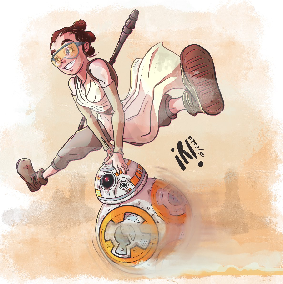 Rafalillo's tweet photo. Rey & BB-8 #retonakama #StarWars #XpobitOnline #Procreate #ipadpro #digitalart ✏️✨✌️😎 https://t.co/7MbL0ixSs5