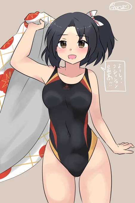 お題より「提督の前で着ていた浴衣を脱ぎ捨てて、競泳水着を見せつけてきた長良ちゃん」 