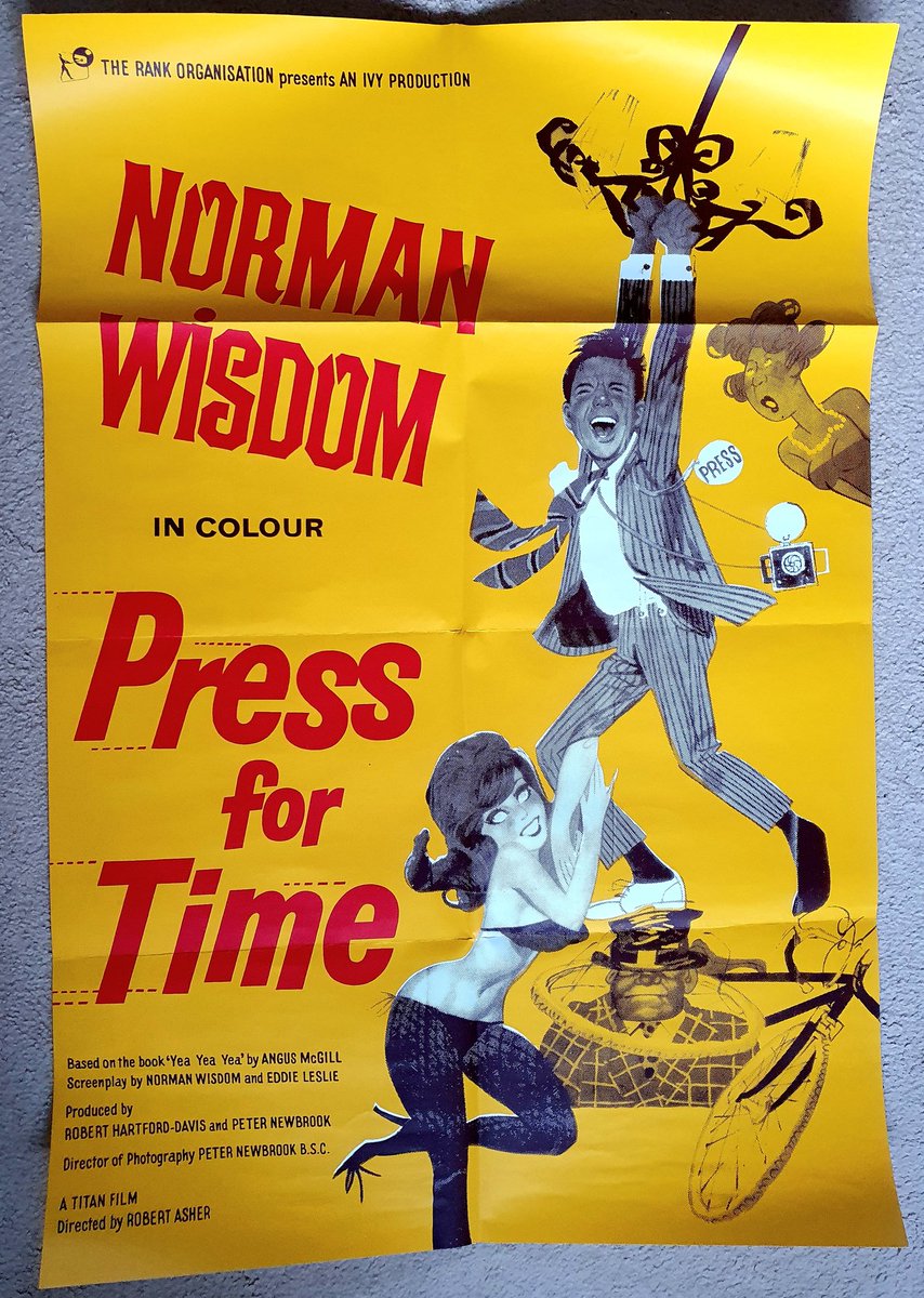 JohnAPHewer's tweet photo. #NormanWisdom stars in #PressForTime (1966). Not his greatest film but that scene with the bicycle and the chandelier is just brilliant!! #JohnComedyPosters https://t.co/2Njtm6b3DF