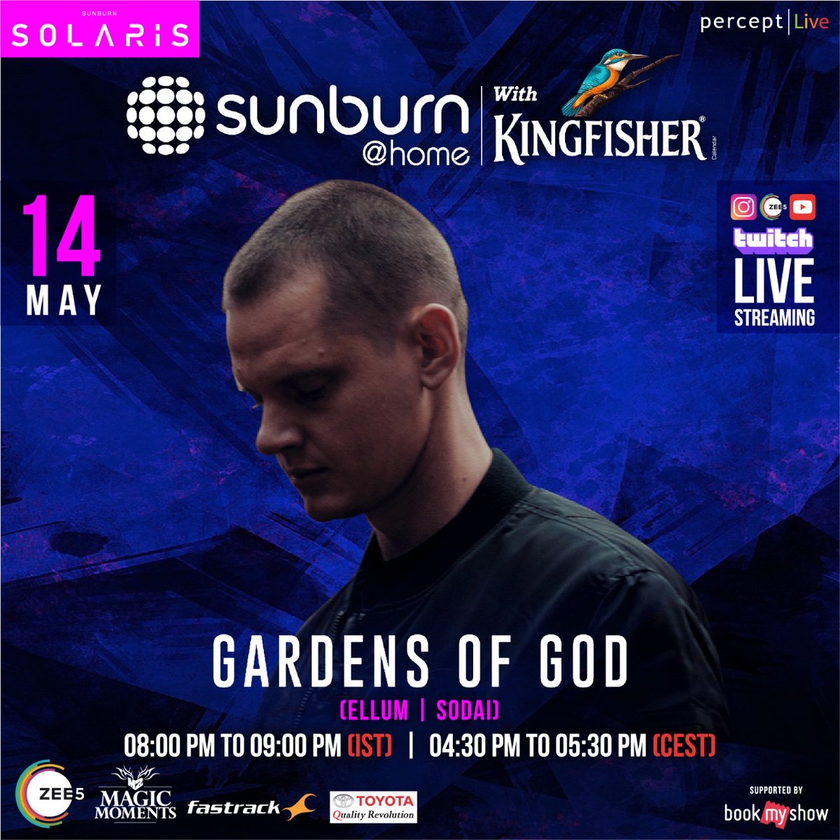 The Italian DJ & Producer known globally as the Seasoned Veteran of Techno @SashaCarassi  to Takeover #SunburnAtHome for our special #SunburnSolaris Edition ☀️alongside the Immensely popular @deepeshofficial  & @gardensofgod  this 14th. Don't forget to tune in!