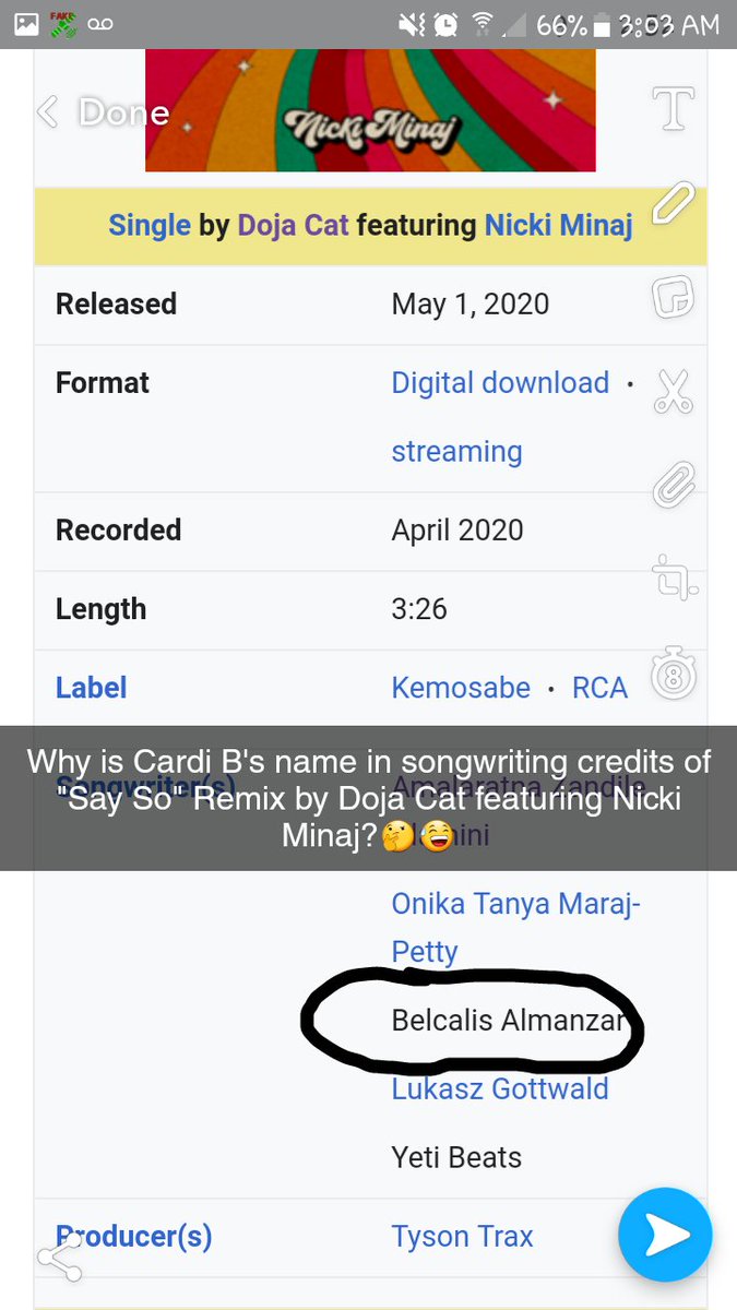 Doryuu's tweet photo. Cardi B wrote "Say So" remix by Doja Cat featuring Nicki Minaj?🤔😅 #DojaCat #NickiMinaj #CardiB https://t.co/5WOHX1vgu5