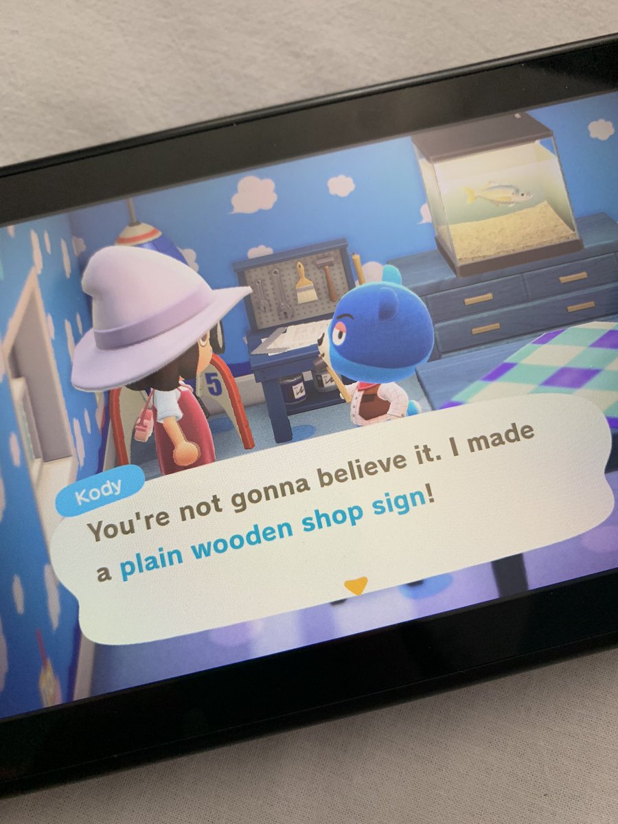 pawneeACNH's tweet photo. Kody is crafting a plain wooden shopsign ☺️ Tips in stacks of wood or NMT would be very appreciated 😇 DM me for the Dodocode 😌 #AnimalCrossingNewHorizons #AnimalCrossing #ACNH https://t.co/HesXFKBTO9