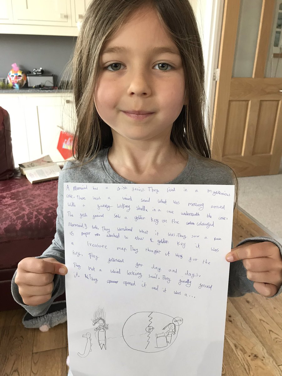 AndreDa79542925's tweet photo. @MissRolfe Serena did her English homework this morning, story about a mermaid https://t.co/eugPfVUVLB