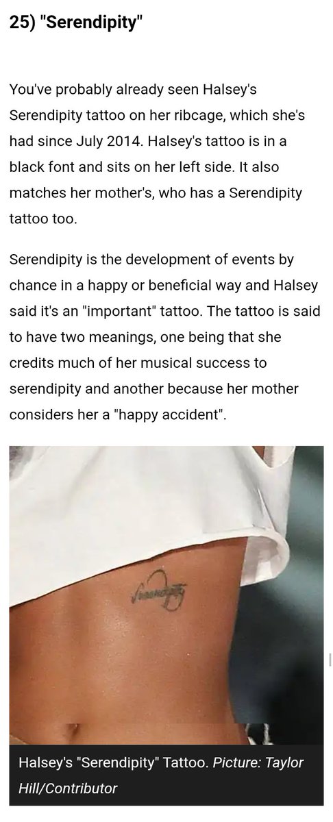 Those words basically leads to Halsey's tattoos.
