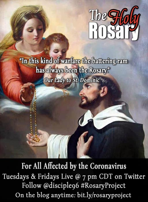 +JMJ+ Welcome to tonight’s Live Twitter Rosary Thread where we will be praying for all those affected by the  #Coronavirus: friends, family, co-workers, people we know & don’t know all over the world. Jesus, King of Mercy, we trust in You!Amen.