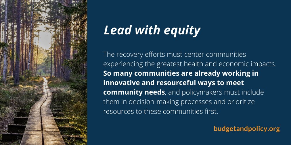 1) Lead with equity. The recovery efforts must center communities experiencing the greatest health and economic impacts. Without an inclusive and intentional response, the current health and economic crisis will only continue to compound existing inequities.  #WaLeg