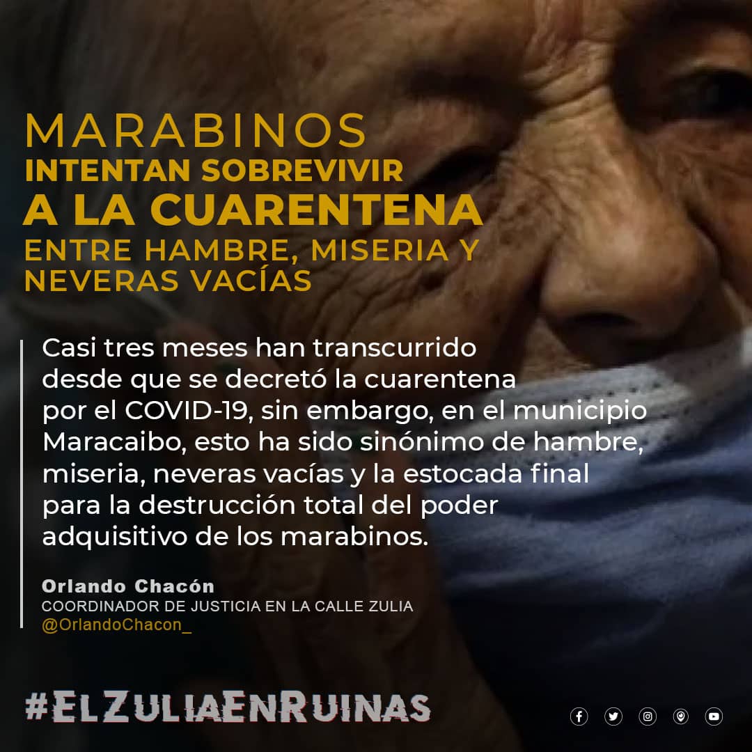 AvilioTroconiz's tweet photo. El #InformeCodhez2019 muestra como 8 de cada 10 hogares en Maracaibo se quedó sin alimentos alguna vez en los últimos tres meses, bien sea por falta de dinero u otros recursos. Esta realidad se repite en cada municipio del Zulia. #ElZuliaEnRuinas https://t.co/SUyM7oZPu4
