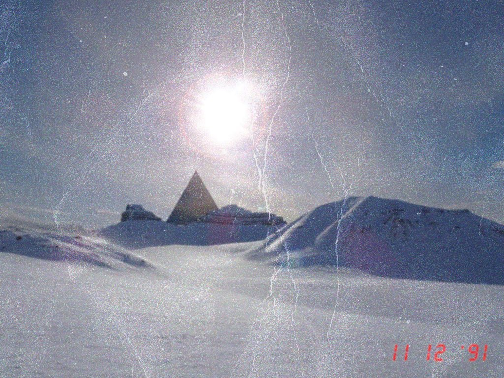 minervaalliance's tweet photo. A Minerva agent recently recovered a photograph depicting an unknown pyramid structure in the Arctic desert from 1991. Nothing else is known about the photo or its contents, and a possible expedition to discover the pyramid's location is in the works. - Skyhawk https://t.co/RUWO8qfuyc