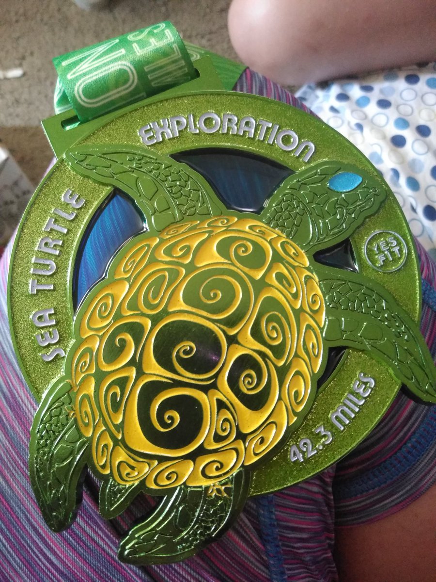 Marlea3's tweet photo. Yesfit has changed my life. I virtual marathon at a time. Vr1 for the turtles 42.3 miles https://t.co/1OVRFTCRWs