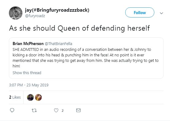 Most people sided with her when the story came out. Unable to think even a second that a woman could be lying. When proofs of her harming Mr.Depp became public, they called it "self defence".