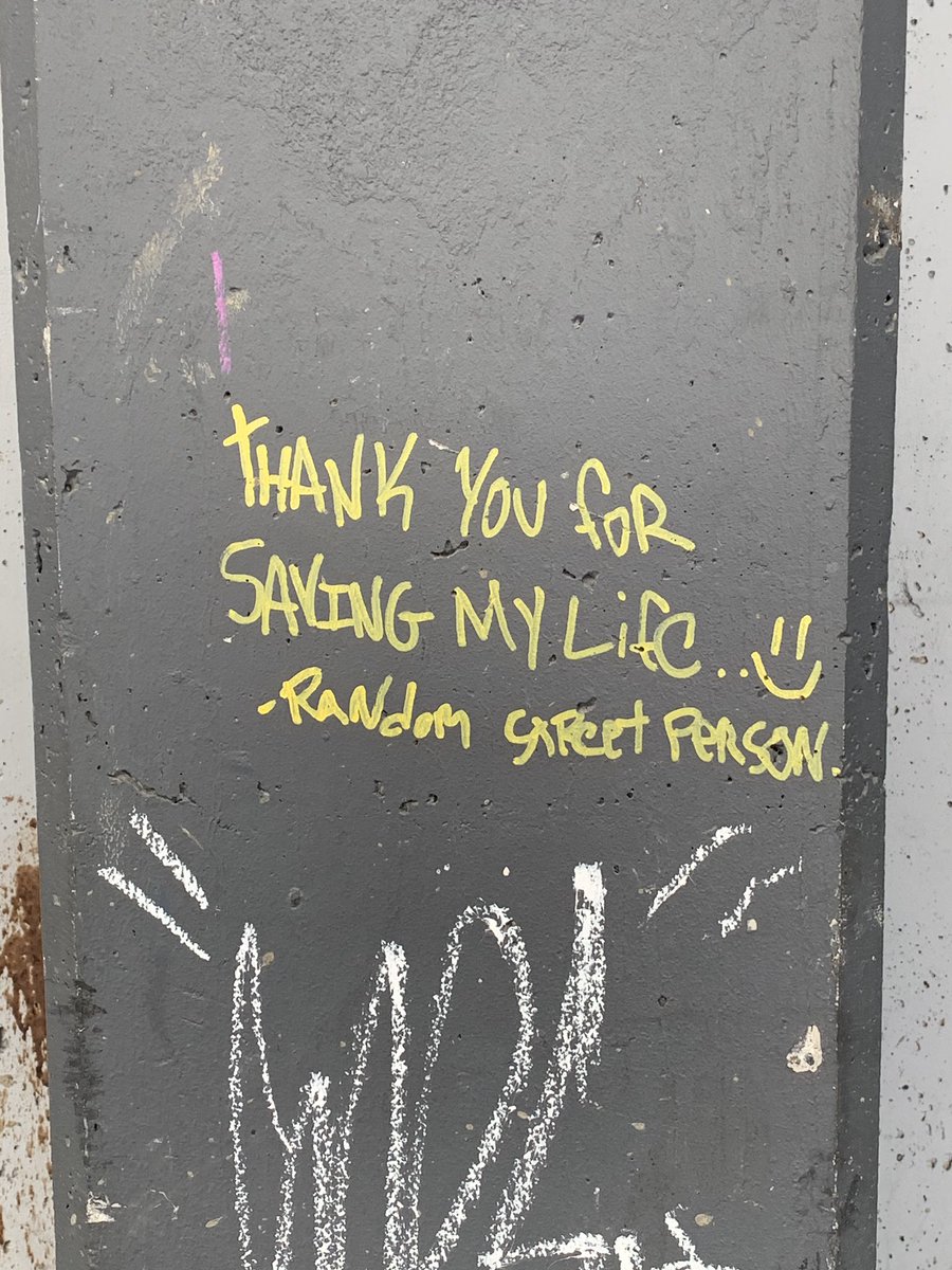 Exactly one month ago, I did CPR on a man in my alley. Today, I came home to this. #youareworthy #learncpr #carrynarcan #everylifeisworthsaving #downtowneastside #insitevancouver #yvr #harmreductionsaveslives #thankyouforsayingthankyou #youchangedmylifetoo
