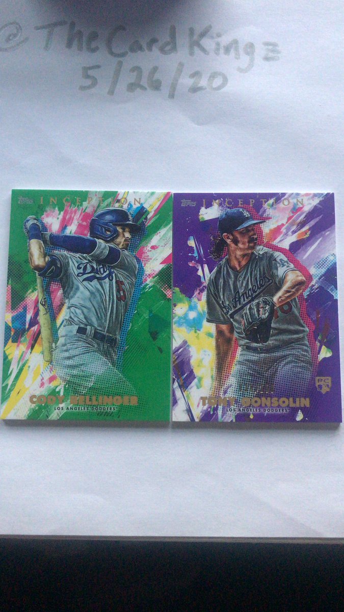 2020 Topps Inception Cody Bellinger green parallel & Tony Gonsolin purple parallel RC #/150 $6