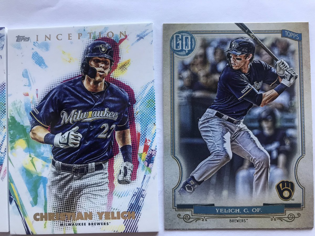 Josh Hader & Christian Yelich Lot $6- 1 2020 base inception / player- 1 2020 base Gypsy queen / player