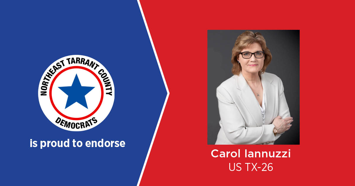 NET Dems proudly endorses @caroltx26 for U.S. Congressional District 26! Carol will be an excellent  representative and we look forward sending her to D.C.!