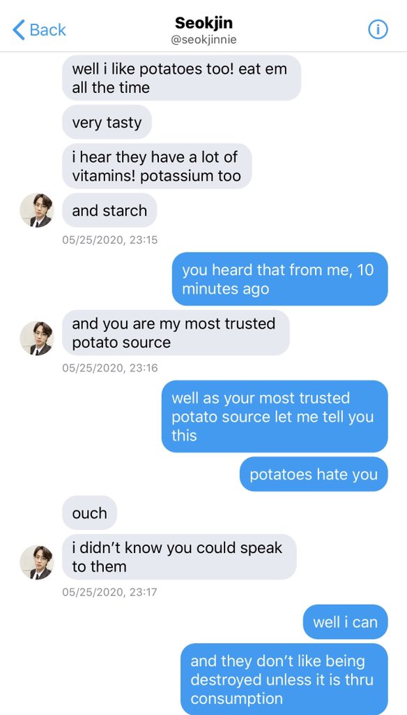 [namjin au] 18- spent a good chunk of my night last night thinking about potato sentience! so that’s cool