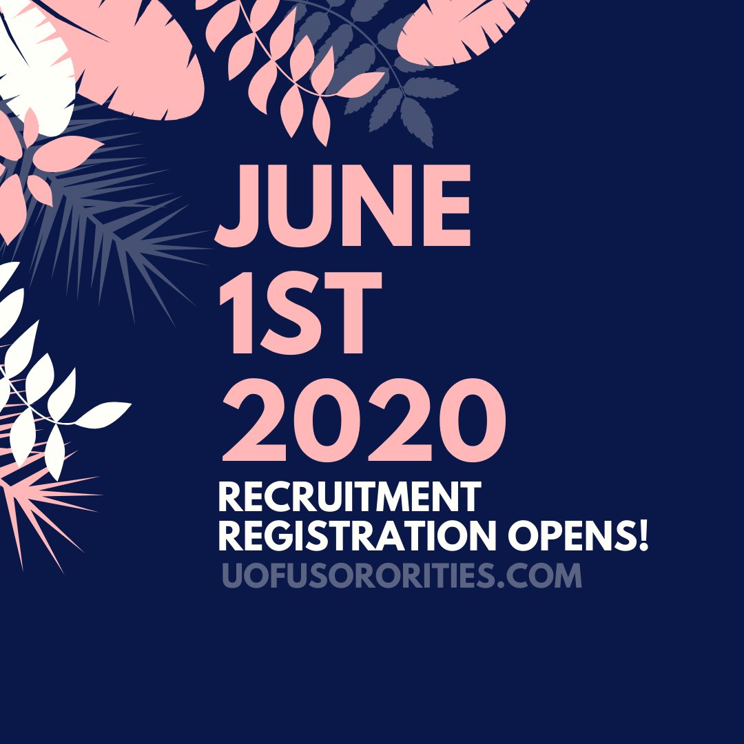 Recruitment registration is 6 days away! Go Greek to find your support system and lifelong friends in college! 💓